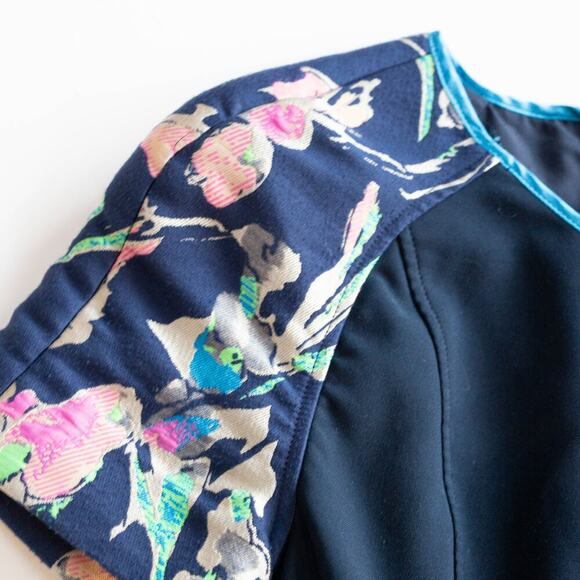 Jason Wu x RTR  Navy Floral Sheath - Size 0 - Picture 9 of 10